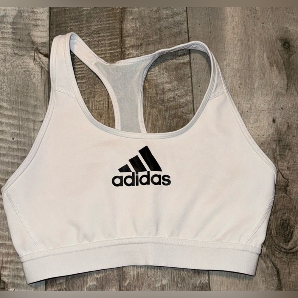 Adidas White Mesh Racerback Sports Bra Medium NWOT